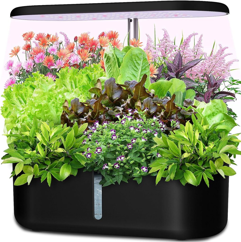 Hydroponics Growing System, 10 Pods Indoor Gardening System with LED Grow Light, Height Adjustable Hydroponics Growing System Kit, Indoor Growing System with Automatic Timer for Home, Office