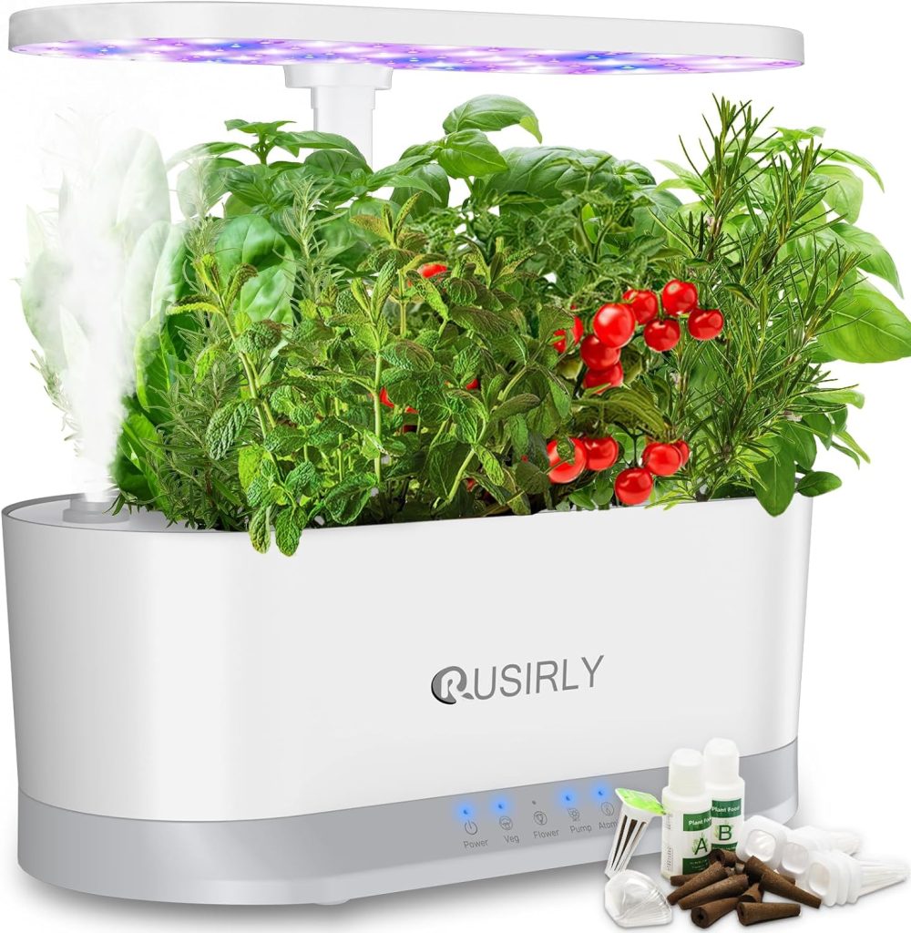 Hydroponics Growing System Indoor Garden: 2024 New Upgrade 11Pods Planting Herb Garden Kit with Atomizer  Water Automatic Cycle System, Ideal Christmas Gifts for Mom Dad Men Women