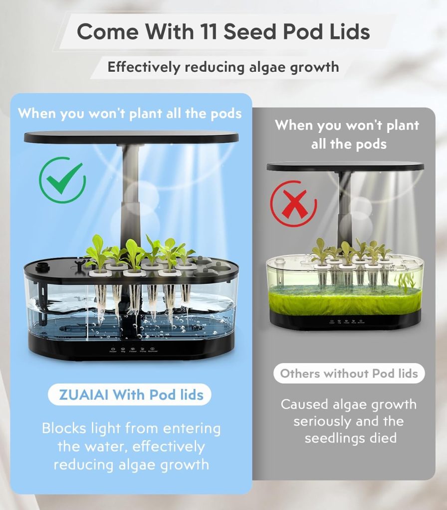 Hydroponics Growing System Indoor Garden: 8Pods Plant Germination Kit with Height Adjustable LED Grow Light, Indoor Hydroponic Growing System Herb Garden, Christmas Gifts for Women