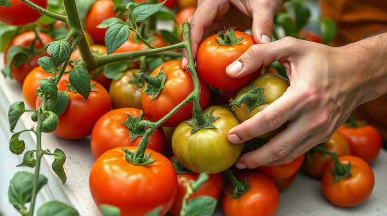 Harvesting Hydroponic Tomatoes at Color Break (Ripeness Checks and Picking Method)